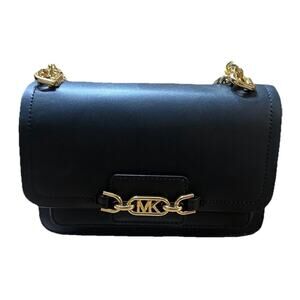 Michael Kors Chain Flap Saffiano Leather Crossbody Bag Black NWOT